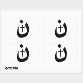 Christelijk Nazarene Cross Black en White Rechthoekige Sticker (Vel)