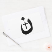 Christelijk Nazarene Cross Black en White Rechthoekige Sticker (Envelop)