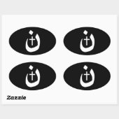 Christelijk Nazarene Cross Spiritueel Ovale Sticker (Vel)