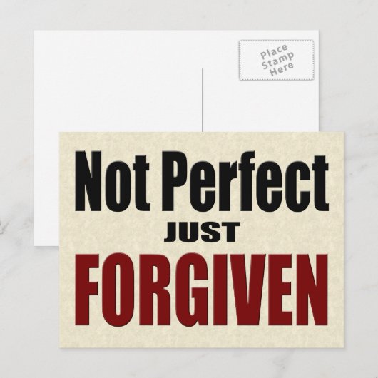 Christelijk "Niet perfect enkel geFORGIVEN" Briefkaart (Voorkant / Achterkant)