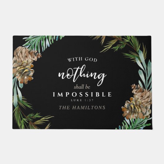 Christelijk Niets is onmogelijk zwart. Deurmat (Voorkant)