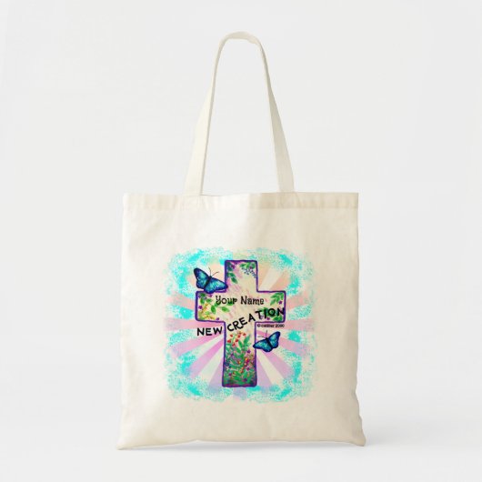 Christelijk nieuw scheppings kruis tote bag (Voorkant)