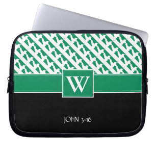 Christelijk NIGERIA FLAG Monogram Laptop Sleeve