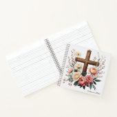 Christelijk Notitieboek met Floral Cross Design (Binnen)