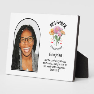Christelijk NOVEMBER Geboortemaand Bloem NAAM FOTO Fotoplaat