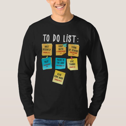 Christelijk om een lijstplanner te doen Jezus noti T-shirt (Voorkant)
