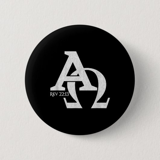 Christelijk ontwerp - Alpha en Omega De Griekse Le Ronde Button 5,7 Cm (Voorkant)