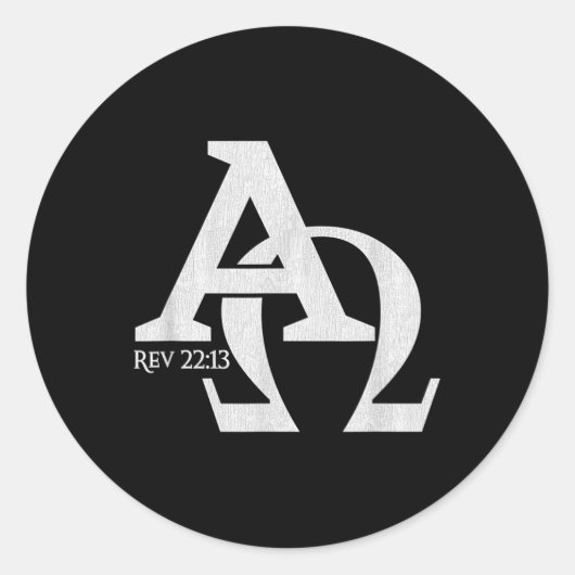 Christelijk ontwerp - Alpha en Omega De Griekse Le Ronde Sticker (Voorkant)