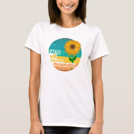 Christelijk ontwerp 'Geloof verzet bergen' T-shirt