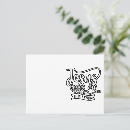 Christelijk ontwerp Jezus houdt van mij. Dat weet  Briefkaart (Staand voorkant)