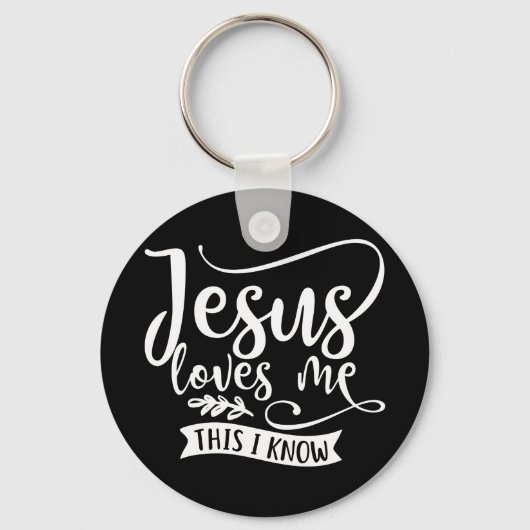 Christelijk ontwerp Jezus houdt van mij. Dat weet  Sleutelhanger (Voorkant)