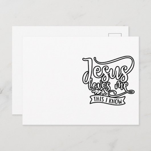 Christelijk ontwerp Jezus houdt van mij. Dit weet Briefkaart (Voorkant / Achterkant)