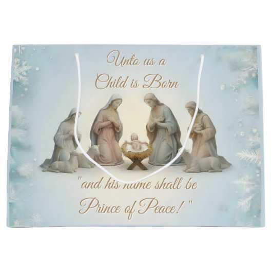 Christelijk ontwerp kerst groot cadeauzakje (Voorkant)