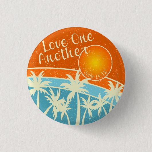 Christelijk ontwerp om elkaar lief te hebben ronde button 3,2 cm (Voorkant)