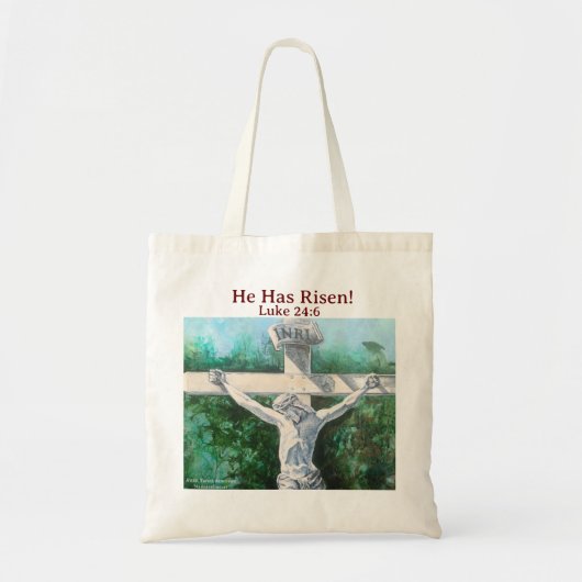 Christelijk origineel kunstwerk/ Hij is opgestaan! Tote Bag (Voorkant)