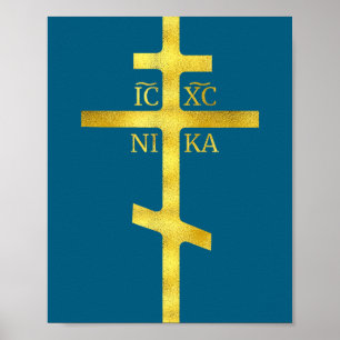Christelijk-orthodox kruis Icxc Nika Christendom S Poster