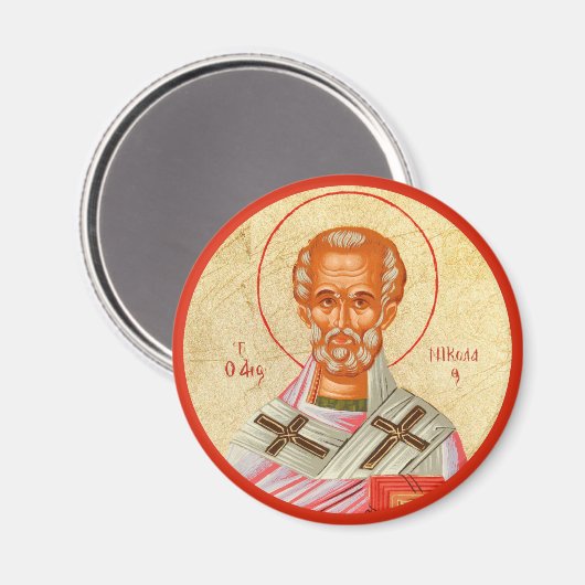 Christelijk-orthodoxe cons van Byzantine: St. Nick Magneet (Voorkant / Achterkant)