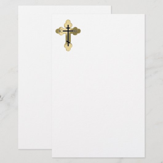 Christelijk orthodoxe kruis briefpapier (Voorkant / Achterkant)