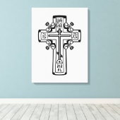 Christelijk orthodoxe kruis canvas afdruk (Insitu (Houten vloer))