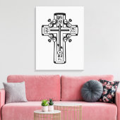 Christelijk orthodoxe kruis canvas afdruk (Insitu (Woonkamer))