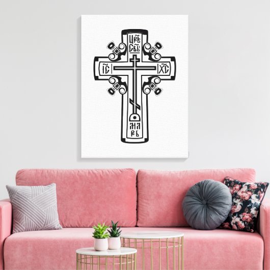 Christelijk orthodoxe kruis canvas afdruk (Insitu (Woonkamer))