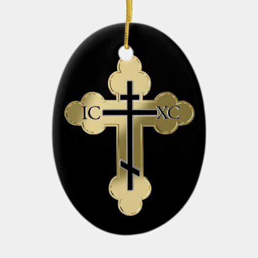 Christelijk orthodoxe kruis keramisch ornament (Voorkant)