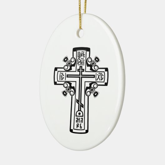 Christelijk orthodoxe kruis keramisch ornament (Links)