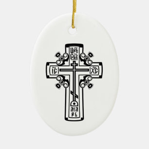 Christelijk orthodoxe kruis keramisch ornament