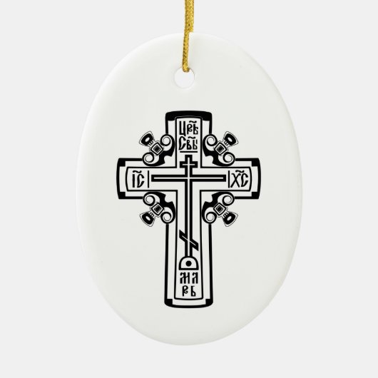 Christelijk orthodoxe kruis keramisch ornament (Voorkant)
