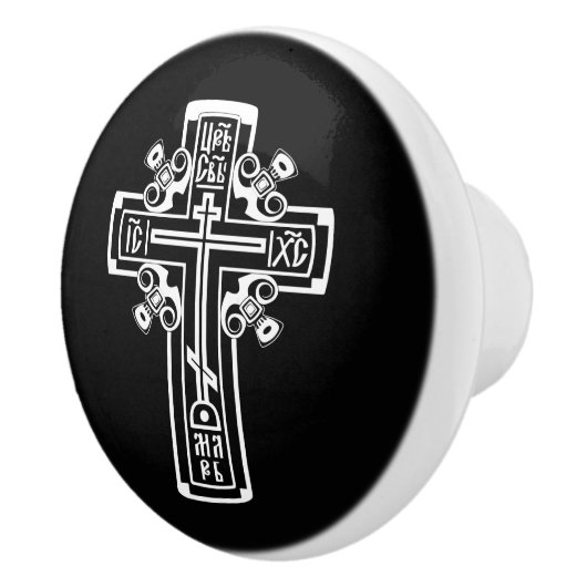 Christelijk orthodoxe kruis keramische knop (Rechts)