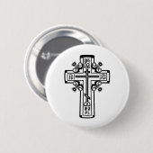 Christelijk orthodoxe kruis ronde button 5,7 cm (Voorkant /achterkant)