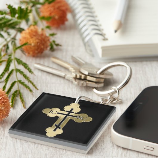 Christelijk orthodoxe kruis sleutelhanger (Voorkant Rechts)
