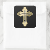 Christelijk orthodoxe kruis vierkante sticker (Tas)