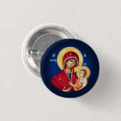 Christelijk-orthodoxe pictogrammen van Byzantine:  Ronde Button 3,2 Cm (Voorkant /achterkant)