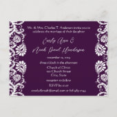 Christelijk  Paars uitnodigen voor bruiloft Uitnodiging Briefkaart (Voorkant)