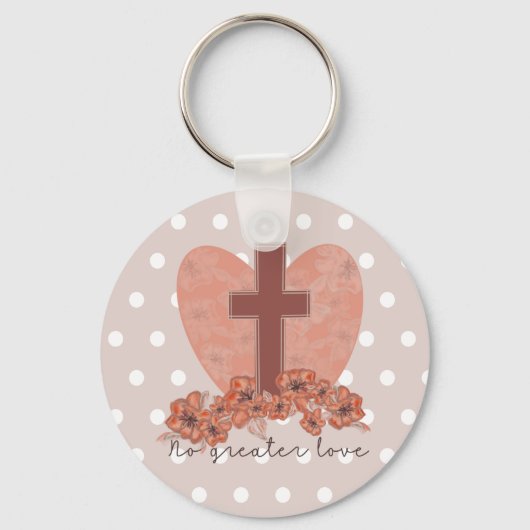 Christelijk paaskruis bevestigen met Rozen Sleutel Sleutelhanger (Voorkant)