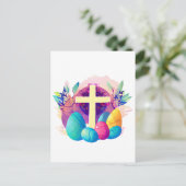Christelijk paaskruis briefkaart (Staand voorkant)