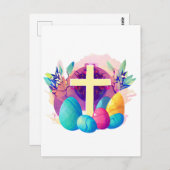 Christelijk paaskruis briefkaart (Voorkant / Achterkant)