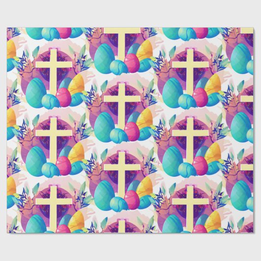 Christelijk paaskruis cadeaupapier (Vlak)