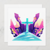 Christelijk paaskruis feestdagenkaart (Voorkant / Achterkant)