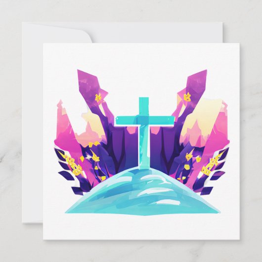 Christelijk paaskruis feestdagenkaart (Voorkant)