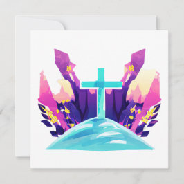 Christelijk paaskruis feestdagenkaart