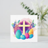 Christelijk paaskruis feestdagenkaart (Staand voorkant)
