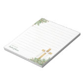 Christelijk Paaskruis gepersonaliseerd Notitieblok (Linkerzijde)