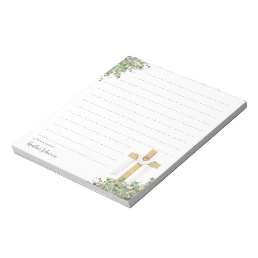 Christelijk Paaskruis gepersonaliseerd Notitieblok (Linkerzijde)