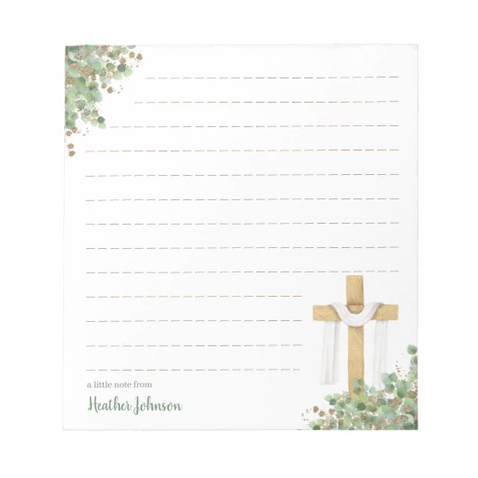 Christelijk Paaskruis gepersonaliseerd Notitieblok (Voorkant)