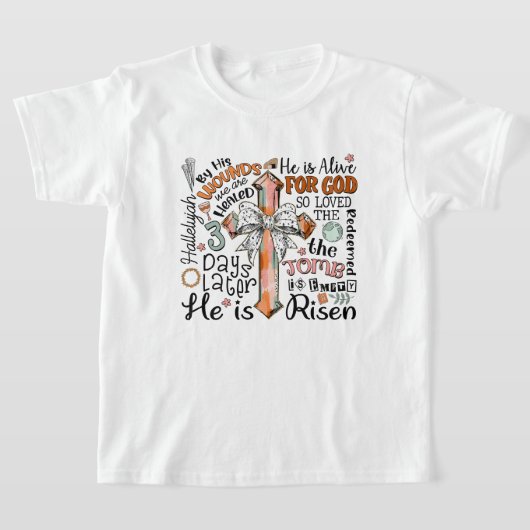 Christelijk Paaskruis Hij is verrezen T-shirt (Laagn)