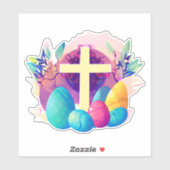 Christelijk paaskruis sticker (Vel)