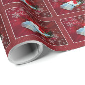 Christelijk papier voor kerstcadeautjes (rood) (Rol Hoek)