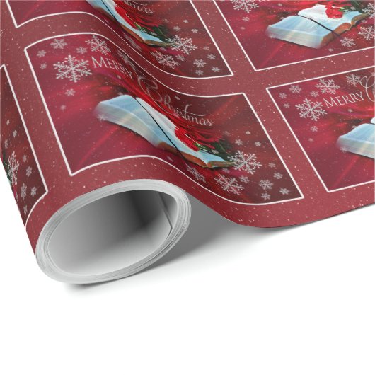 Christelijk papier voor kerstcadeautjes (rood) (Rol Hoek)